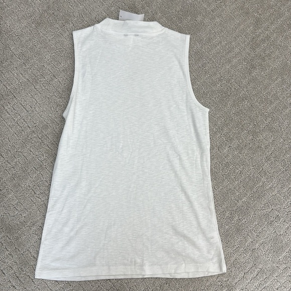NEW NWT Ann Taylor modal blend Mock Neck Tank top white - Picture 4 of 5